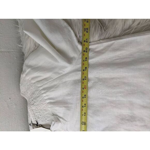 Rachel Zoe White Linen Cotton Bohemian Peasant Top Blouse Sz S Small NWT *Mark o - Picture 6 of 7